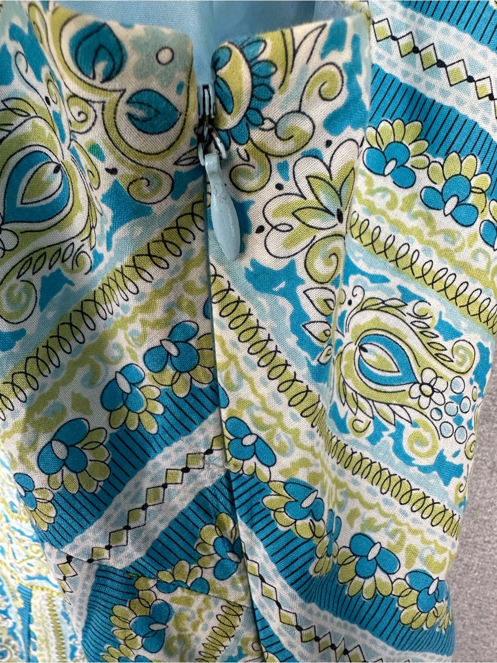 Ann Taylor Dress Womens Size 10 Blue Green A Line Sleeveless Lined Midi - Picture 3 of 7